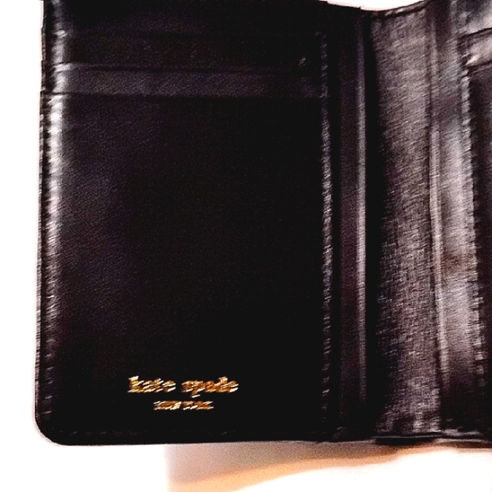 EUC💞Kate Spade Storybook Wallet! Metallic Dots & Leather! Full Sentences Inside - Picture 8 of 10